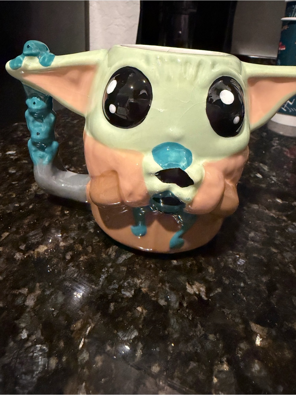 Star Wars Baby Yoda Ceramic Character Mug in Green, Tan and Teal